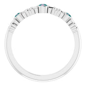 Sterling Silver Lab-Grown Alexandrite Bezel-Set Ring
