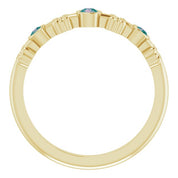 14K Yellow Lab-Grown Alexandrite Bezel-Set Ring