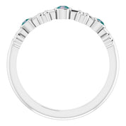 Platinum Lab-Grown Alexandrite Bezel-Set Ring