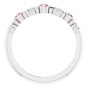 Color Stone Anniversary Band With Bezel-Set Gemstones Series 71924