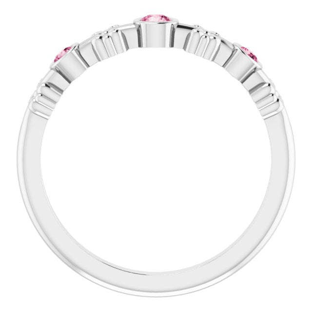 Color Stone Anniversary Band With Bezel-Set Gemstones Series 71924