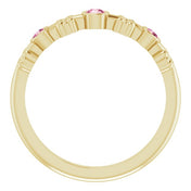 Color Stone Anniversary Band With Bezel-Set Gemstones Series 71924