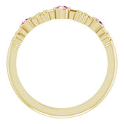 Color Stone Anniversary Band With Bezel-Set Gemstones Series 71924