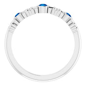 Sterling Silver Lab-Grown Blue Sapphire Bezel-Set Ring