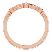 Color Stone Anniversary Band With Bezel-Set Gemstones Series 71924
