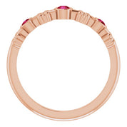 Color Stone Anniversary Band With Bezel-Set Gemstones Series 71924