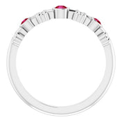 Color Stone Anniversary Band With Bezel-Set Gemstones Series 71924