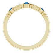 14K Yellow Lab-Grown Blue Sapphire Bezel-Set Ring