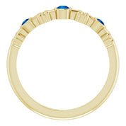 14K Yellow Lab-Grown Blue Sapphire Bezel-Set Ring