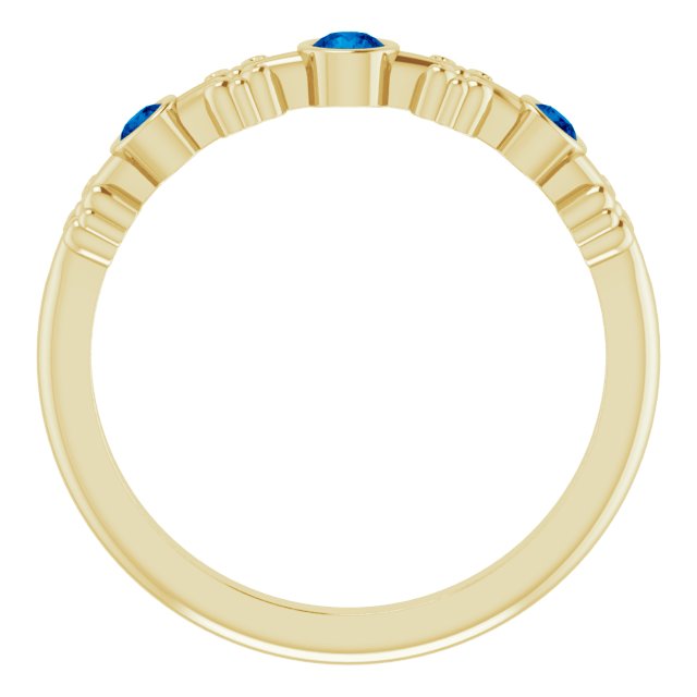 14K Yellow Lab-Grown Blue Sapphire Bezel-Set Ring