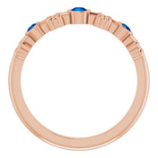 14K Rose Lab-Grown Blue Sapphire Bezel-Set Ring