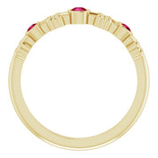 Color Stone Anniversary Band With Bezel-Set Gemstones Series 71924