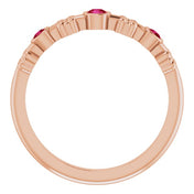 Color Stone Anniversary Band With Bezel-Set Gemstones Series 71924