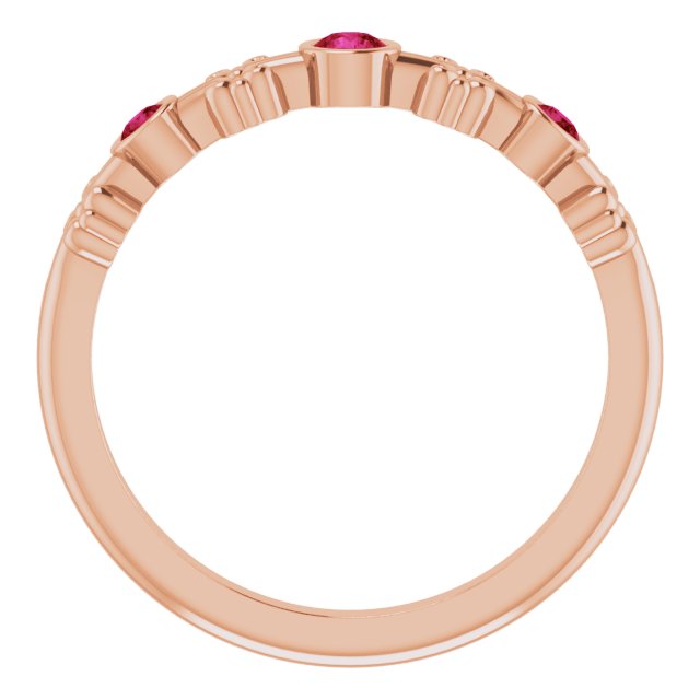 Color Stone Anniversary Band With Bezel-Set Gemstones Series 71924