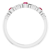 Color Stone Anniversary Band With Bezel-Set Gemstones Series 71924