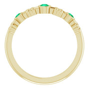 14K Yellow Lab-Grown Emerald Bezel-Set Ring