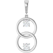 14K White 1/2 CTW Lab-Grown Diamond Pendant