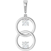 14K White 1/2 CTW Lab-Grown Diamond Pendant