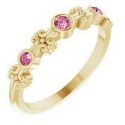 Color Stone Anniversary Band With Bezel-Set Gemstones Series 71924