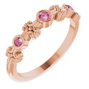 Color Stone Anniversary Band With Bezel-Set Gemstones Series 71924