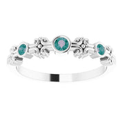 Sterling Silver Lab-Grown Alexandrite Bezel-Set Ring