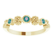 14K Yellow Lab-Grown Alexandrite Bezel-Set Ring