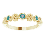 14K Yellow Lab-Grown Alexandrite Bezel-Set Ring