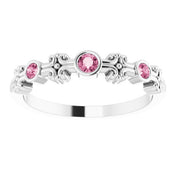 Color Stone Anniversary Band With Bezel-Set Gemstones Series 71924