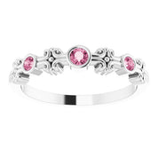Color Stone Anniversary Band With Bezel-Set Gemstones Series 71924