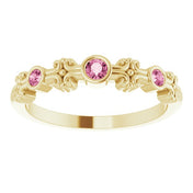 Color Stone Anniversary Band With Bezel-Set Gemstones Series 71924