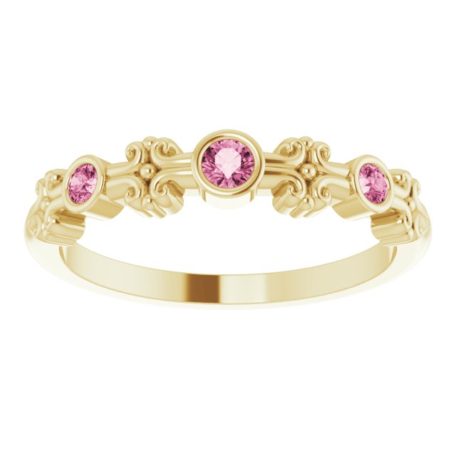 Color Stone Anniversary Band With Bezel-Set Gemstones Series 71924
