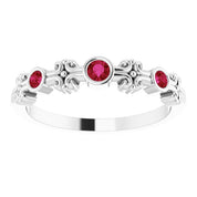 Color Stone Anniversary Band With Bezel-Set Gemstones Series 71924