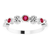 Color Stone Anniversary Band With Bezel-Set Gemstones Series 71924