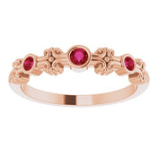 Color Stone Anniversary Band With Bezel-Set Gemstones Series 71924