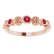 Color Stone Anniversary Band With Bezel-Set Gemstones Series 71924