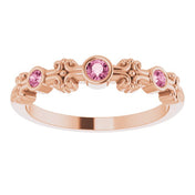 Color Stone Anniversary Band With Bezel-Set Gemstones Series 71924
