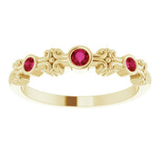 Color Stone Anniversary Band With Bezel-Set Gemstones Series 71924