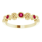 Color Stone Anniversary Band With Bezel-Set Gemstones Series 71924