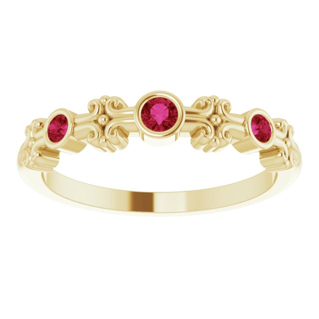 Color Stone Anniversary Band With Bezel-Set Gemstones Series 71924