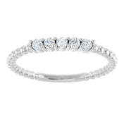 14K White 1/6 CTW Natural Diamond Stackable Ring