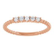 14K Rose 1/6 CTW Natural Diamond Stackable Ring