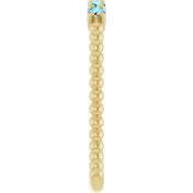 14K Yellow Natural Aquamarine Stackable Ring