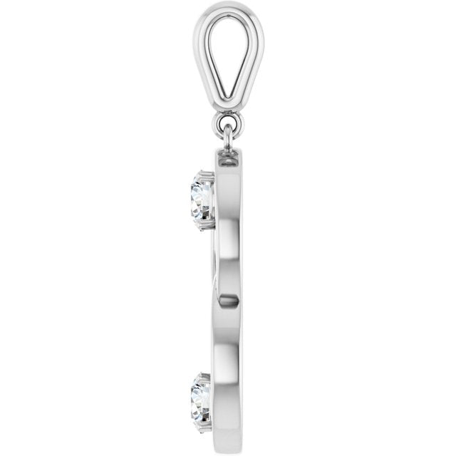 14K White 1/2 CTW Lab-Grown Diamond Pendant