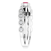 Platinum Natural Ruby & .04 CTW Natural Diamond Ring