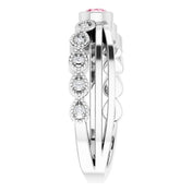 Platinum Natural Pink Tourmaline & .04 CTW Natural Diamond Ring