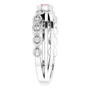 Platinum Natural Pink Tourmaline & .04 CTW Natural Diamond Ring