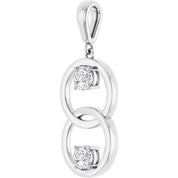14K White 1/2 CTW Lab-Grown Diamond Pendant