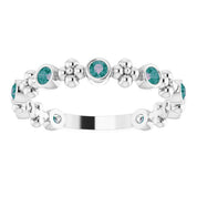 Platinum Lab-Grown Alexandrite Beaded Ring