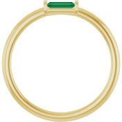 14K Yellow Lab-Grown Emerald Stackable Ring