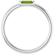 Sterling Silver Natural Peridot Stackable Ring